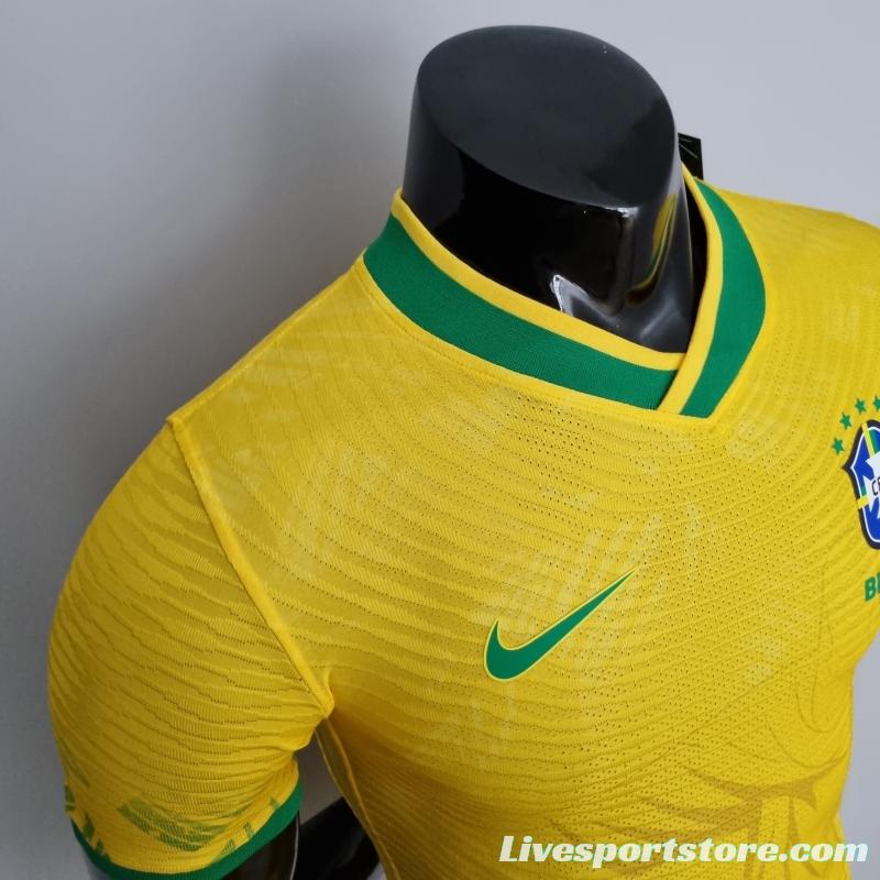 2022 Brazil Player Version Classic Yellow Soccer Jersey