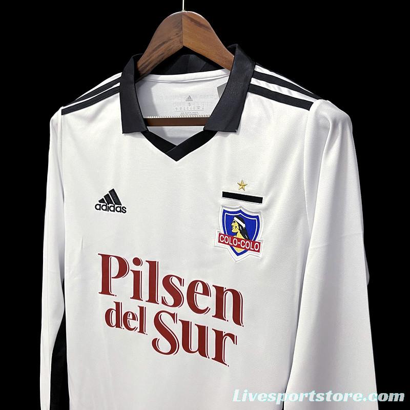 22/23 Colo Colo Home Long Sleeve  Soccer Jersey