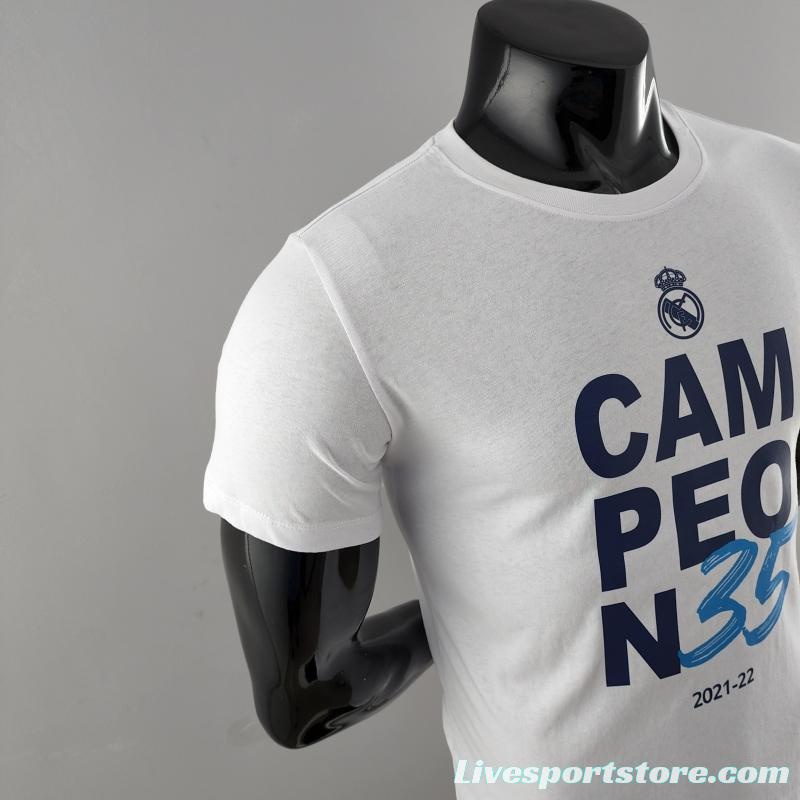 22 23 Real Madrid Mens Campeón 35 T-Shirt Grey  #K000173