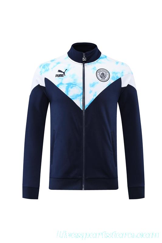 2022 Manchester City Navy/White Full Zipper Jacket Suit