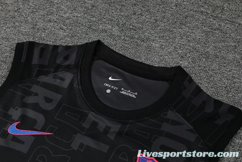 22/23 Barcelona Black Pre-match Training Jersey Vest