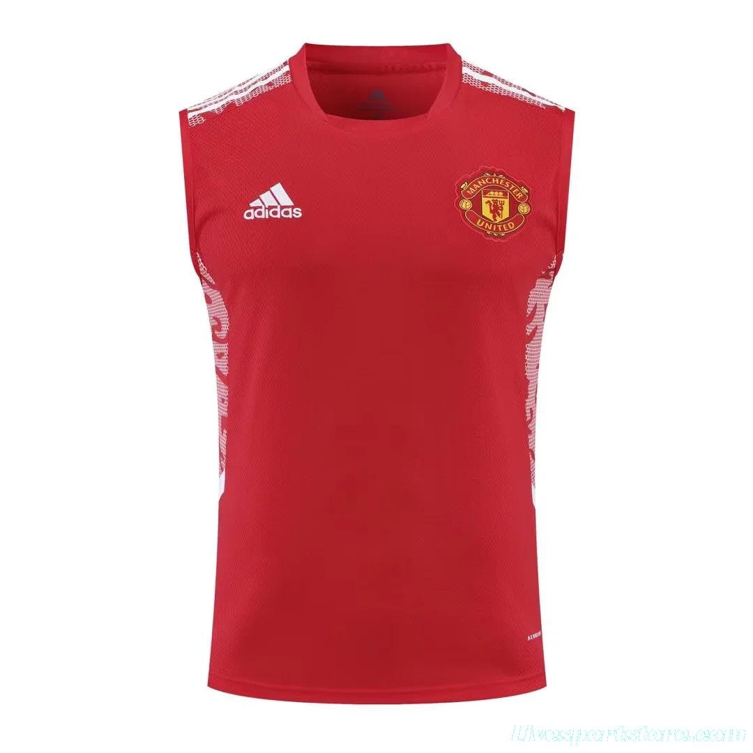 22/23 Manchester United Pre-Training Jersey Red Vest