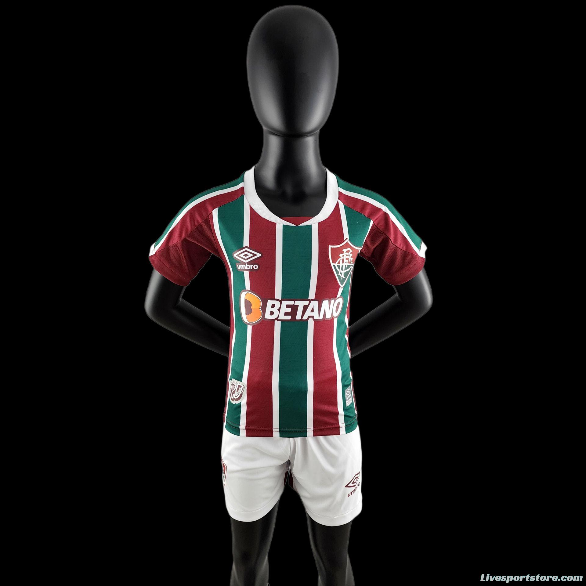 22/23 Kids Kit Fluminense Home Size16-28 Soccer Jersey