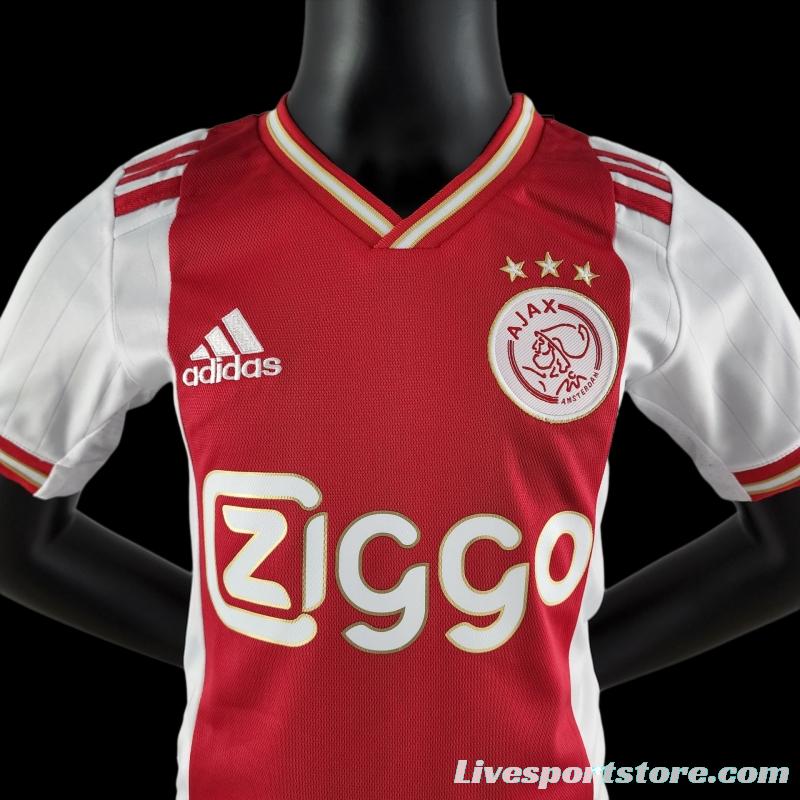 22/23 Kids Kit Ajax Home Size：16-28 Soccer Jersey