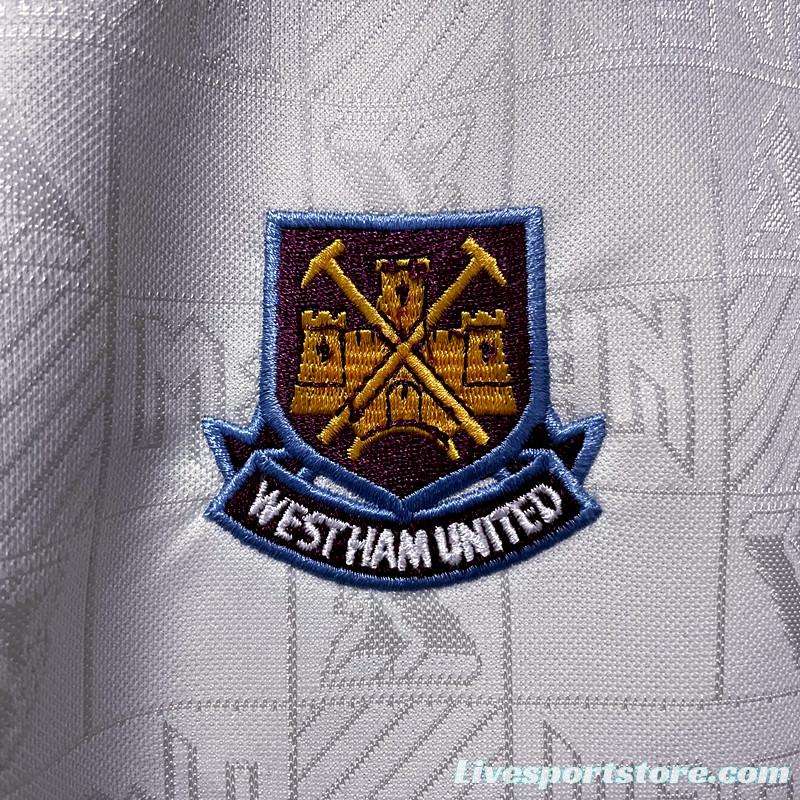 Retro 1999 West Ham Iron Maiden Away Soccer Jersey