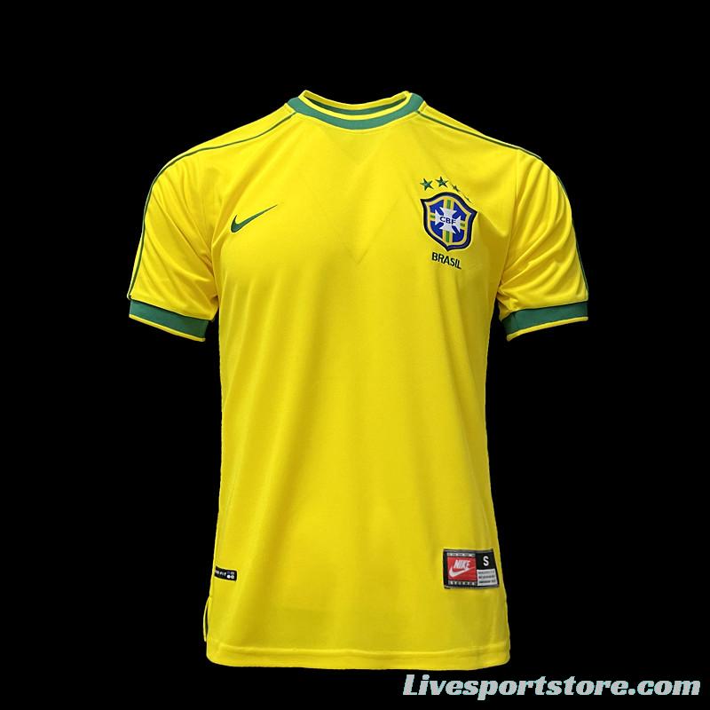 Retro 1998 Brazil Home Soccer Jersey