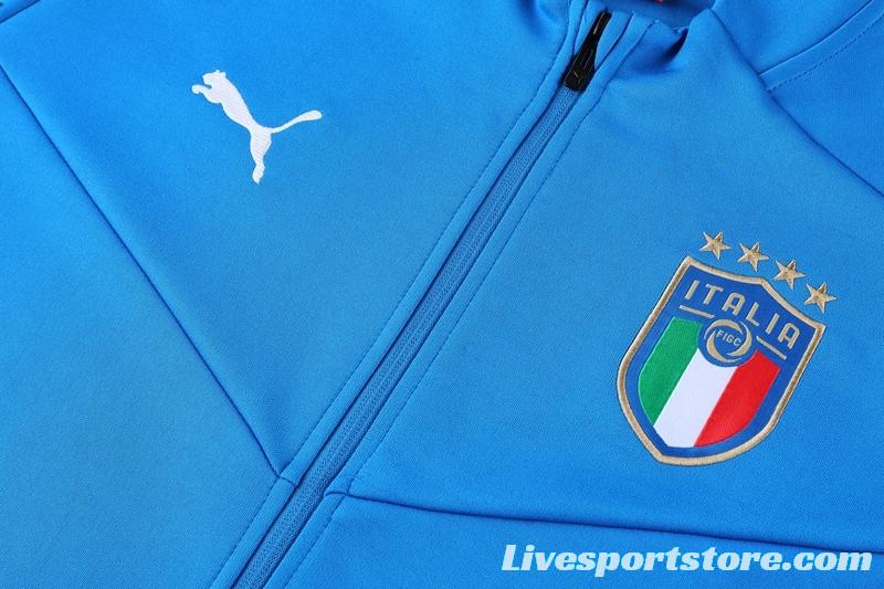 2022 Italy Blue Full Zipper Jacket+Long Pants