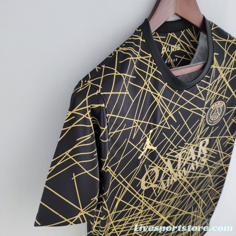 22/23 PSG Training Jersey Black And Gold Line