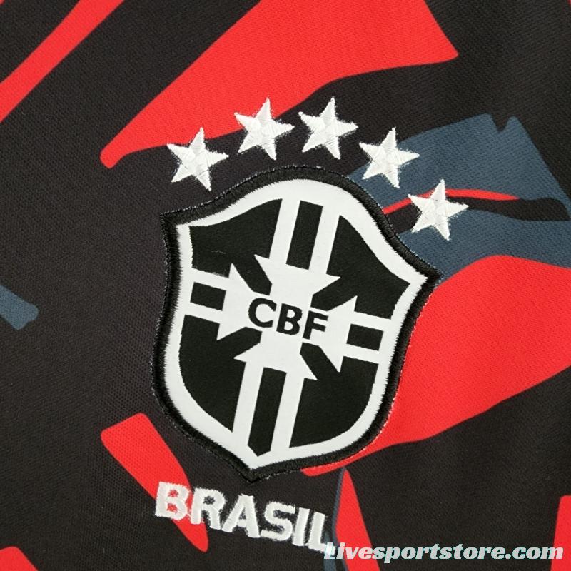 2022 Brazil Training Jersey Red Black