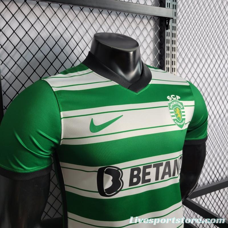 22/23 Player Version Sporting Lisbon Home Soccer Jersey