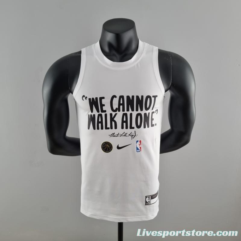 2022 Nike White Vest Shirts "We Can Not Walk Alone" #K000188