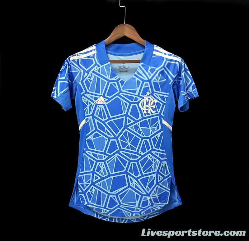 22/23 Woman Flamengo Blue Goalkeeper Jersey