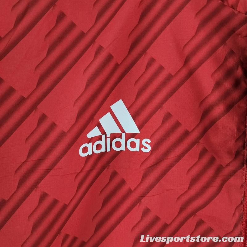 2022 Manchester United Windbreaker Red White Edge