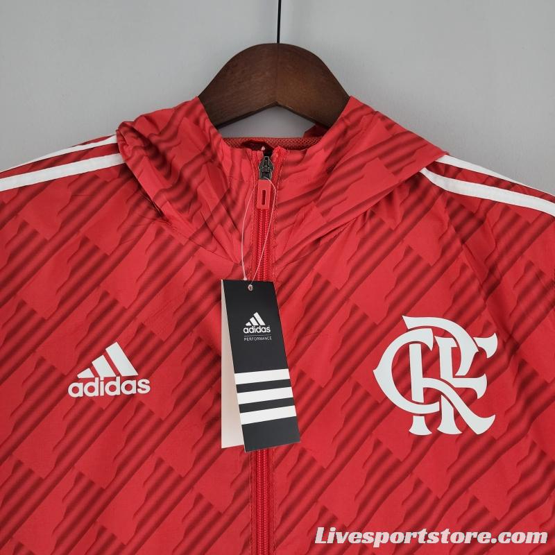 2022 Flamengo Windbreaker Red White Edge