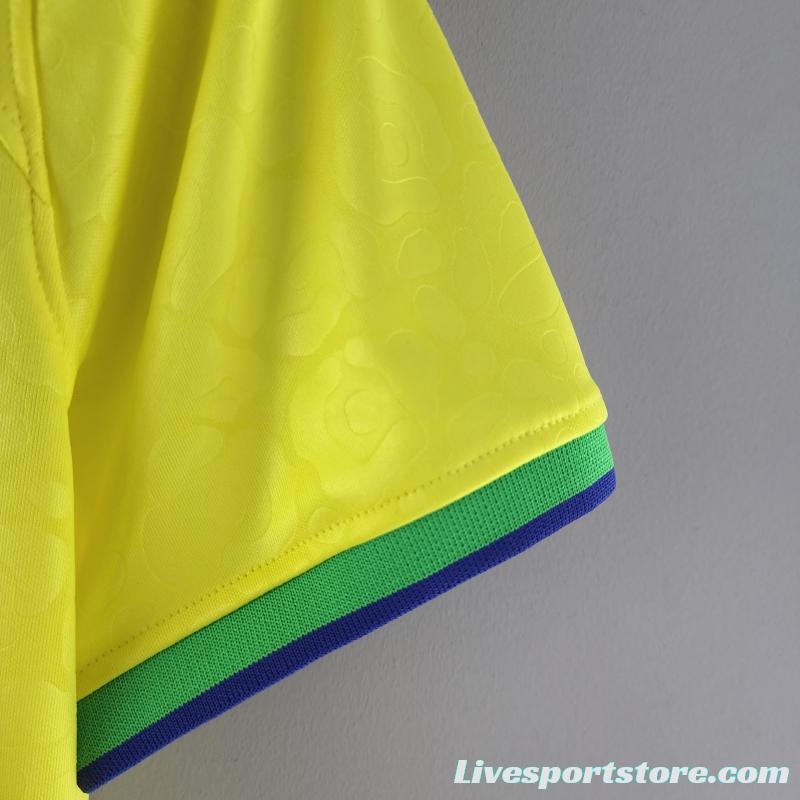 2022 Woman Brazil World Cup Jersey Home Soccer Jersey