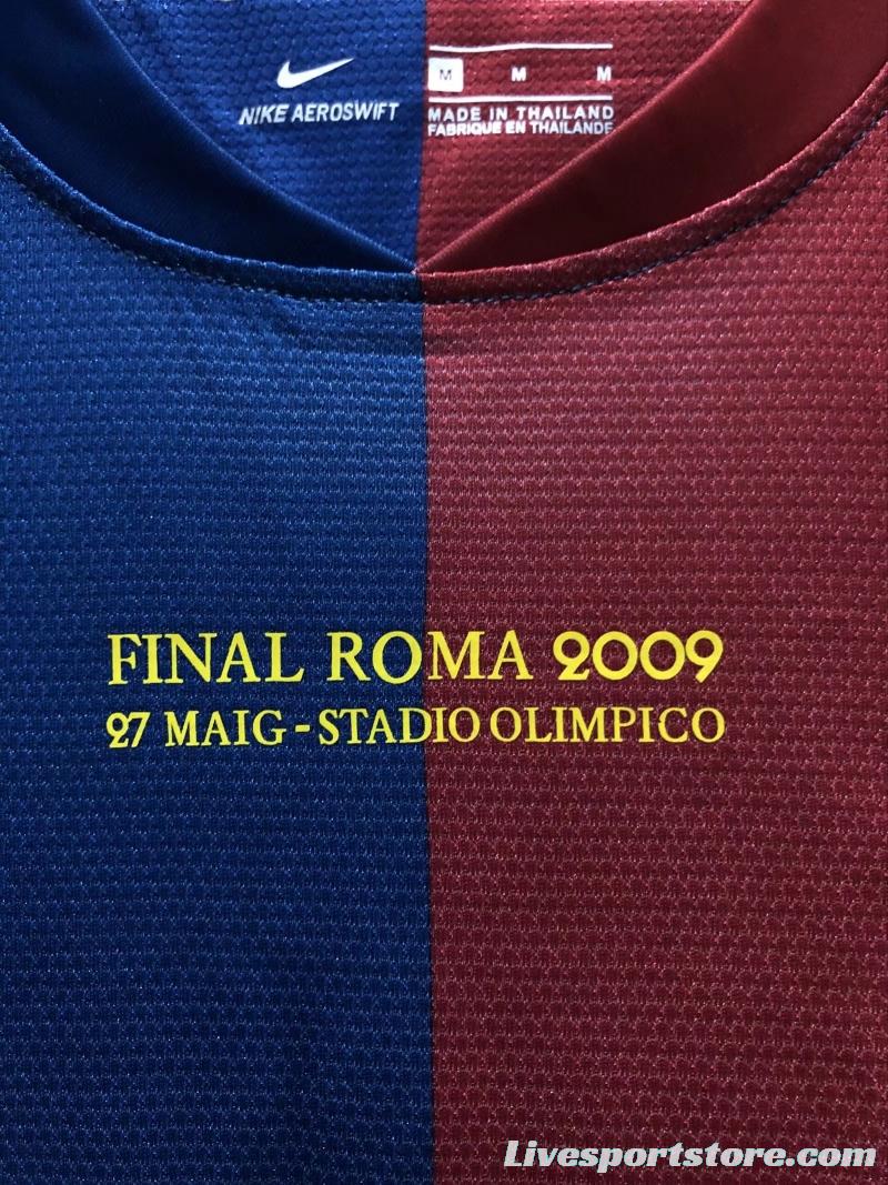 Retro 08/09 Barcelona Home Champions Version Soccer Jersey