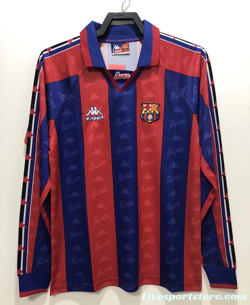 Retro 96/97 Long Sleeve Barcelona Home Soccer Jersey