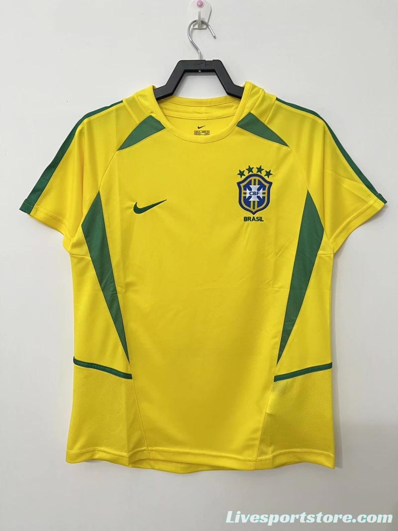 Retro 2002 Brazil Home Soccer Jersey