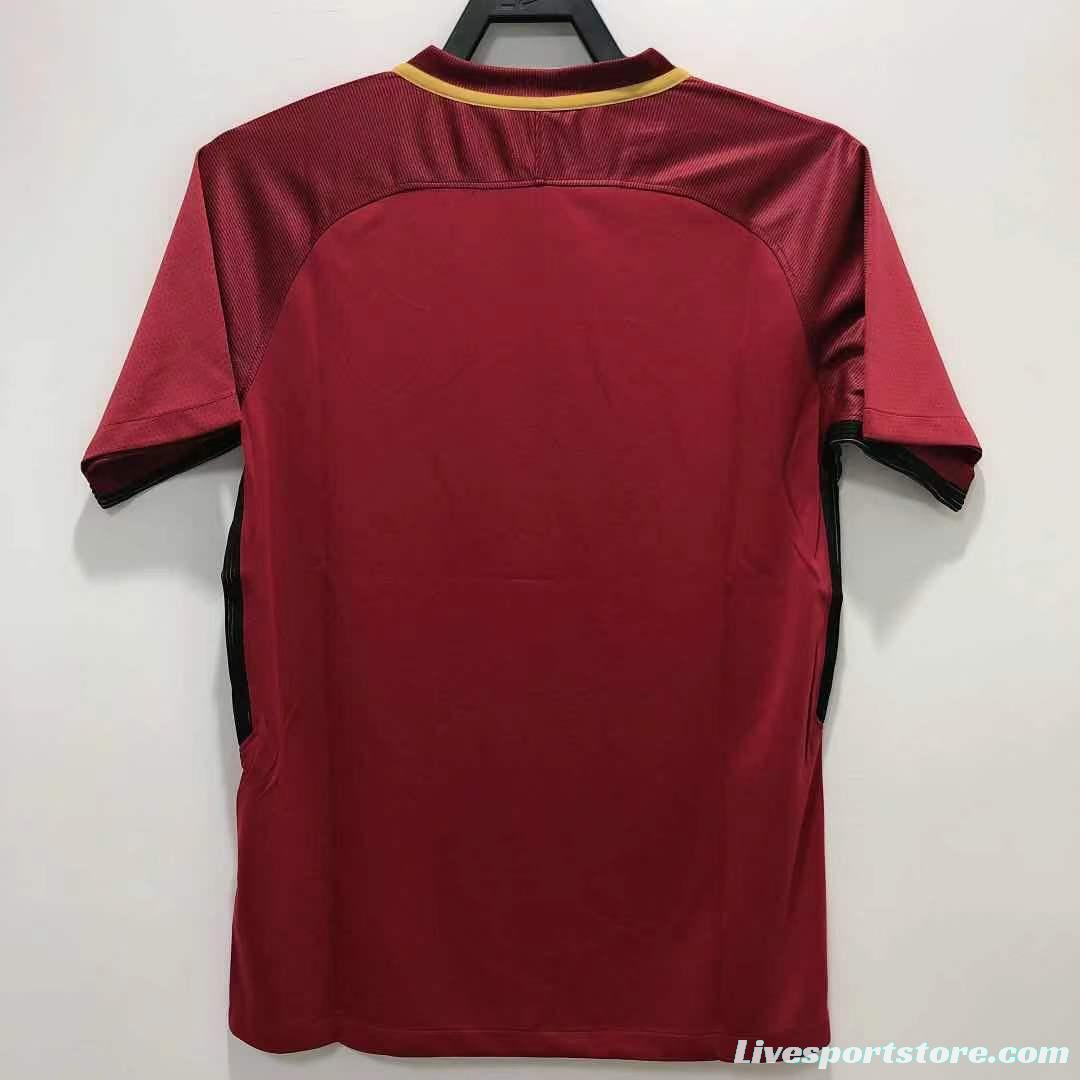 Retro 17/18 Roma Home Soccer Jersey