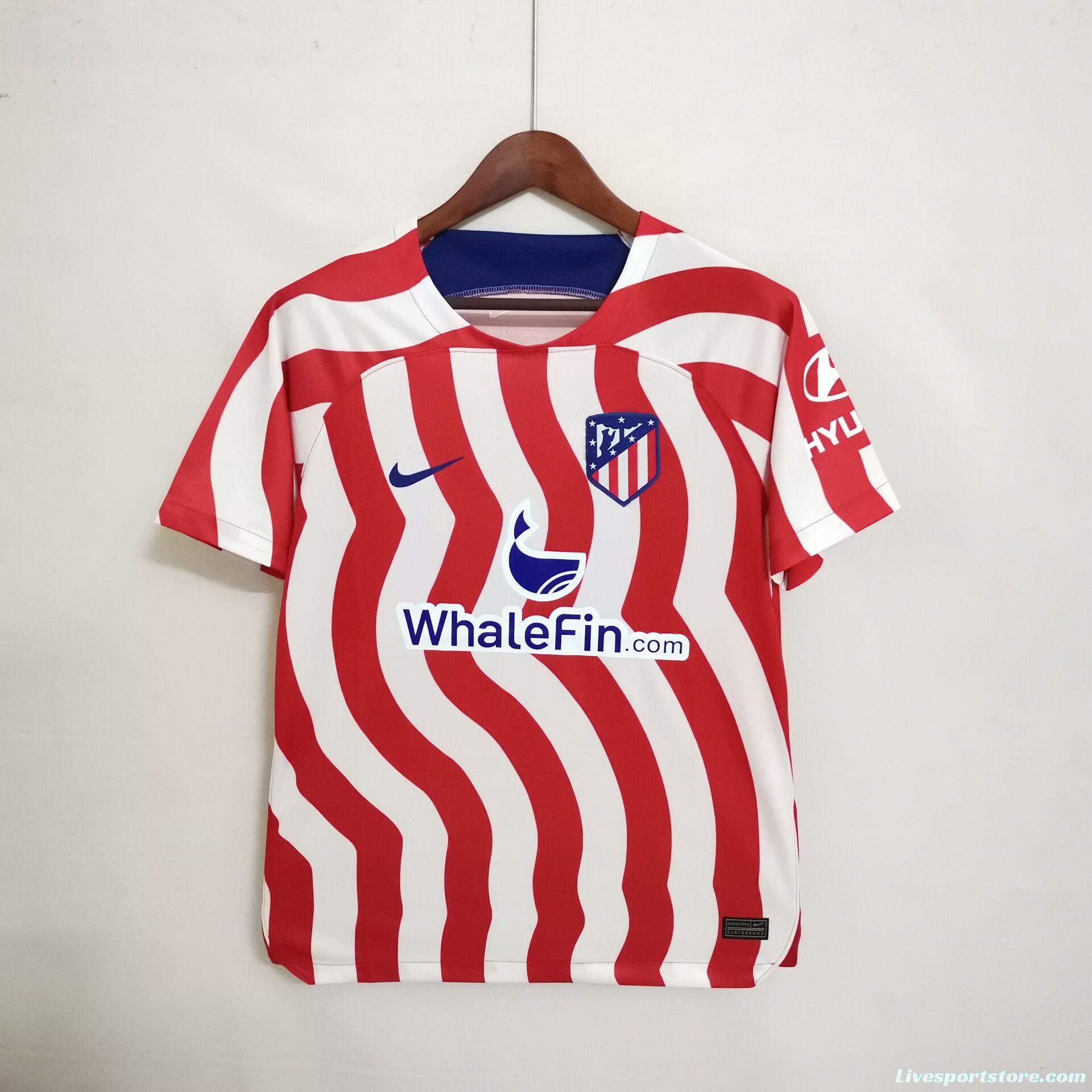 22/23 Atletico Madrid Home Soccer Jersey