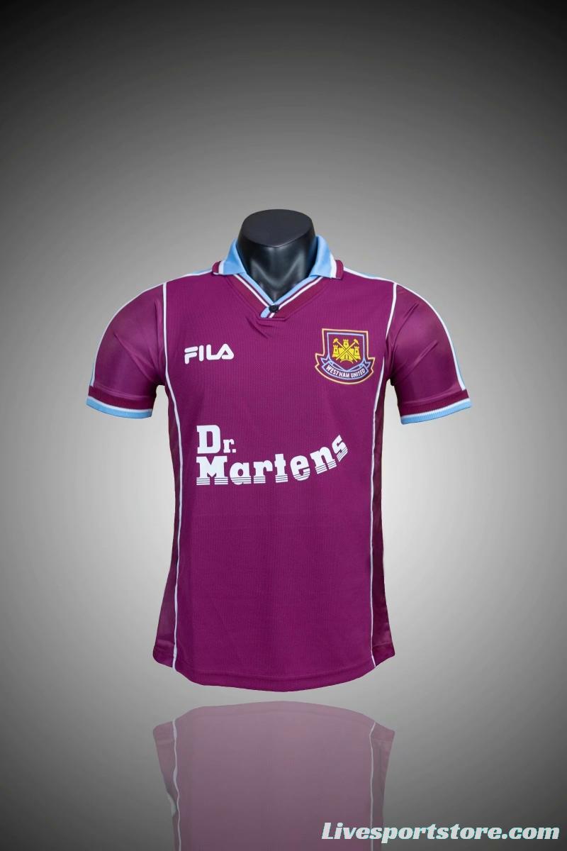 Retro 99/01 West ham United Home Soccer Jersey