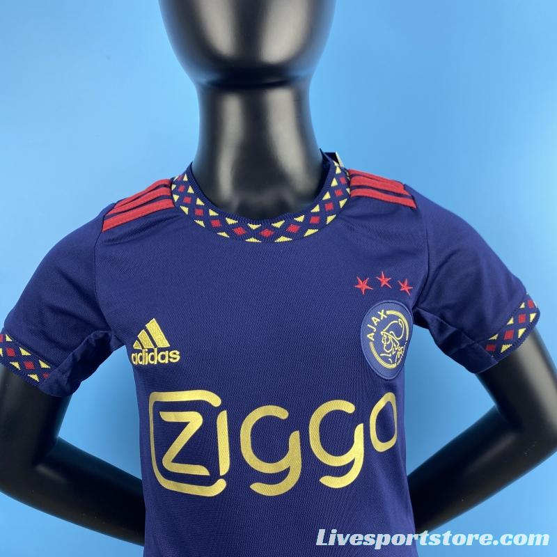 22/23 Kids Kit Ajax Away SIZE16-28 Soccer Jersey