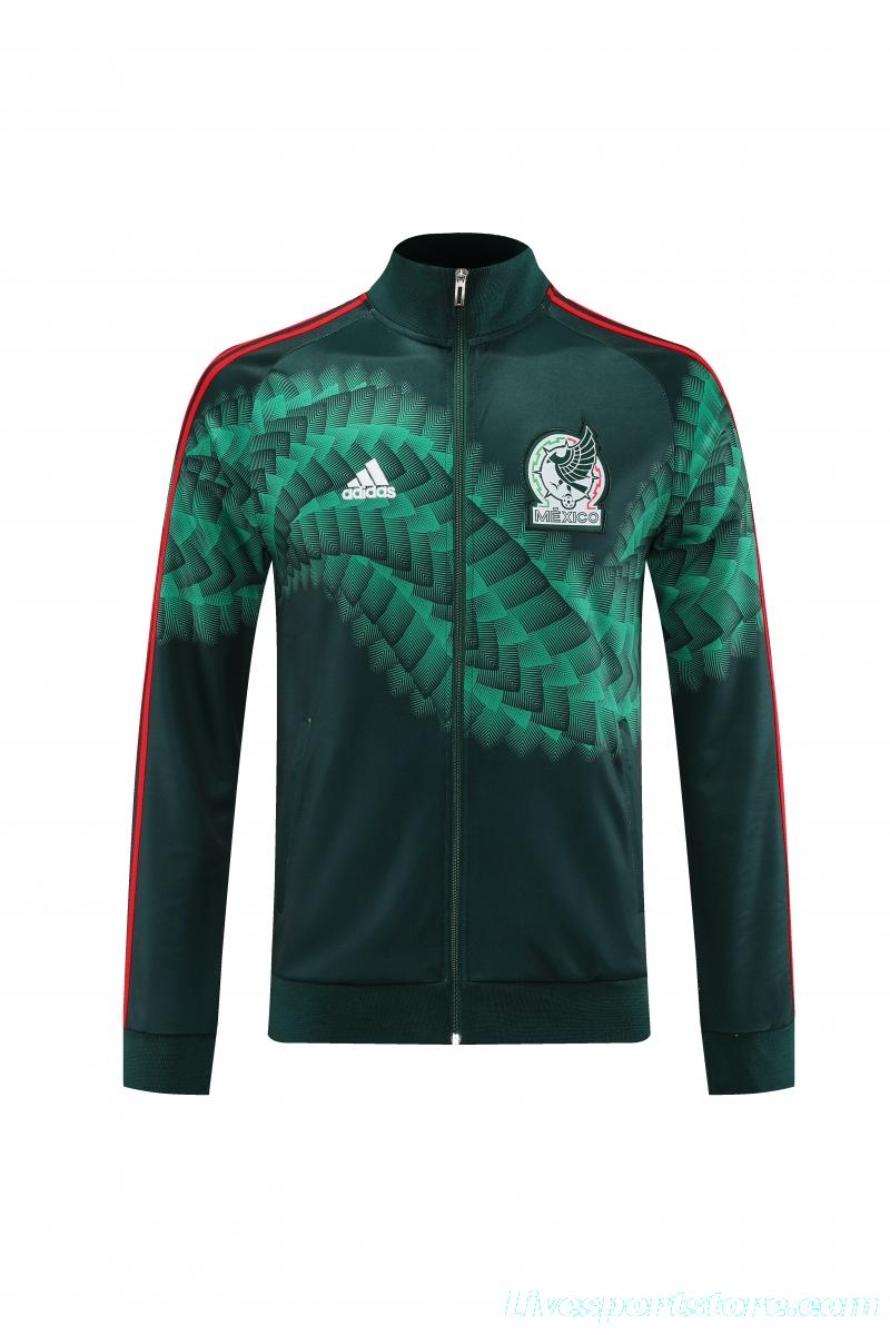 2022 Mexico Dark Green Full Zipper Tracksuit