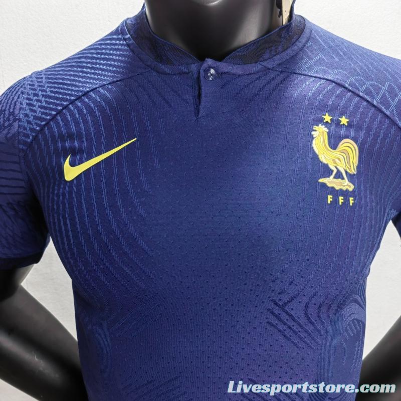 Player Version 2022 France Home Soccer Jersey