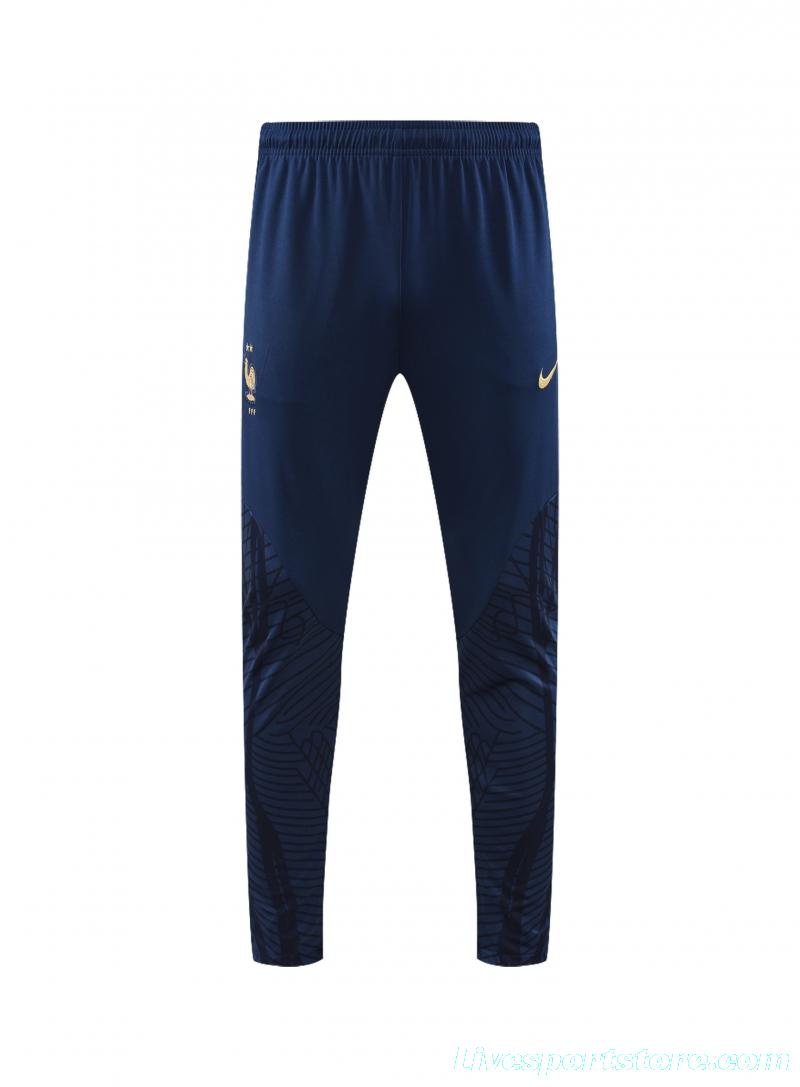 2022 France Navy Half Zipper Tracksuit Half Zipper Tracksuit