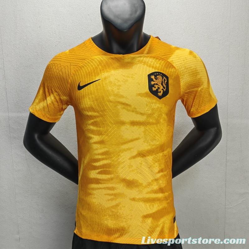 Player Version 2022 Netherlands Home Soccer Jersey