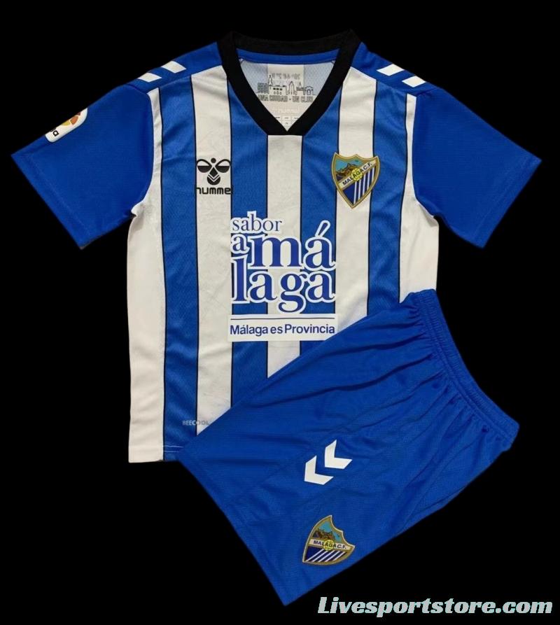 22/23 Malaga Home Kids Soccer Jersey