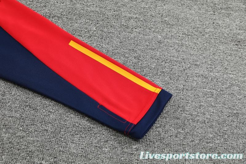 2022 Spain Navy Half Zipper Tracksuit