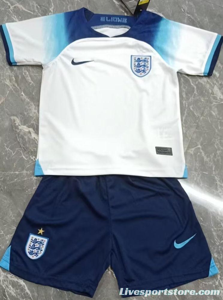 Kids 2022 England Home Soccer Jersey