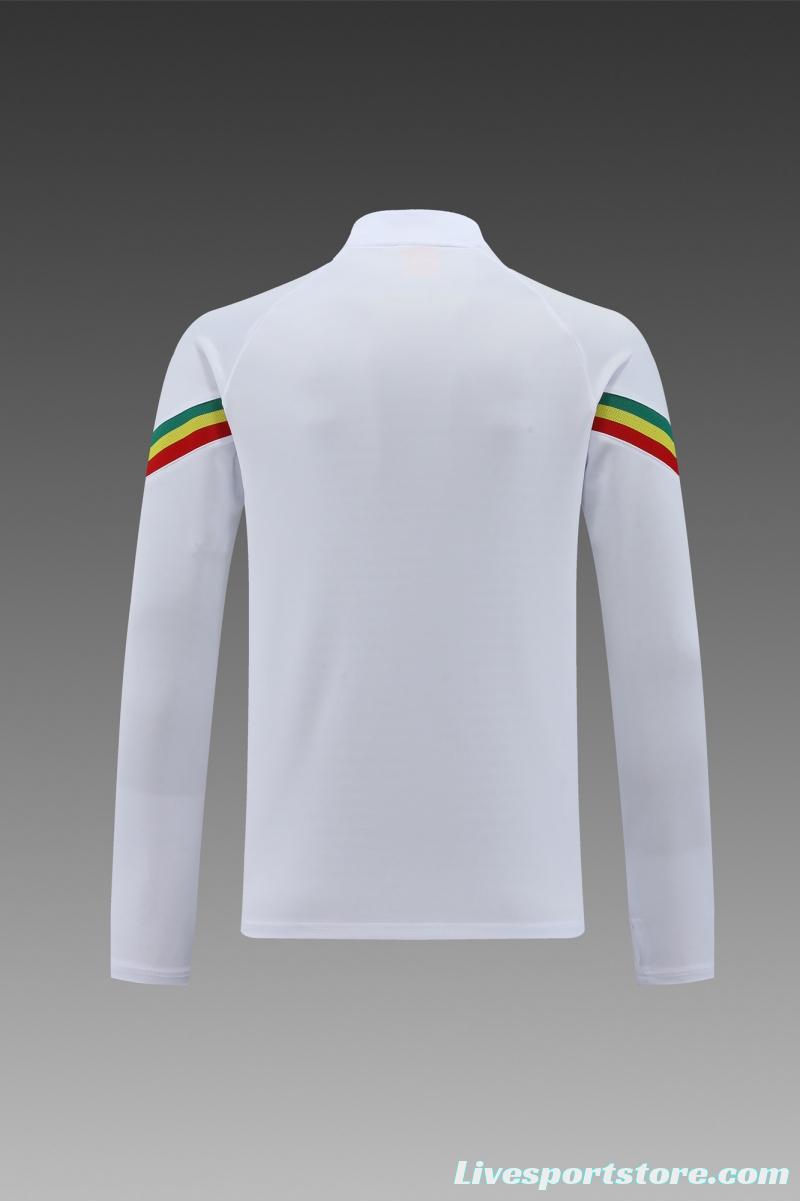 2022 Senegal White Half Zipper Tracksuit