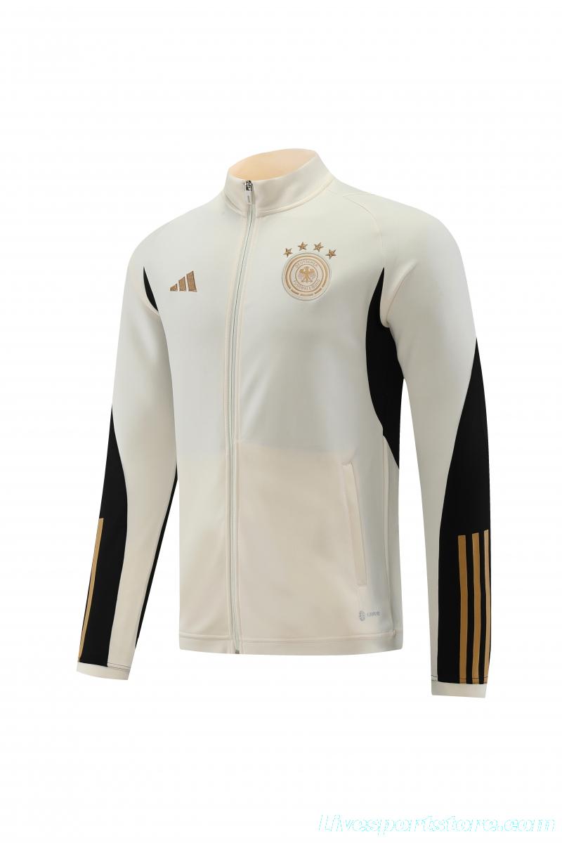 2022 Germany White Full Zipper Tracksuit