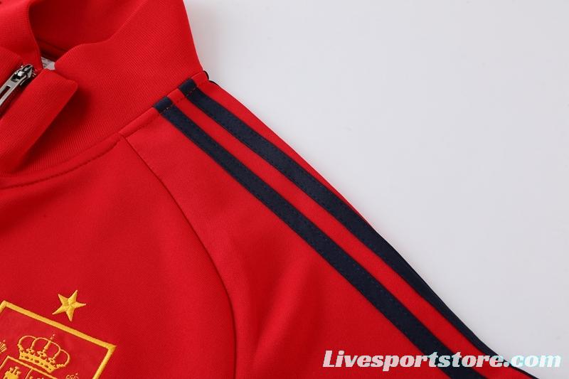 2022 Spain Red Full Zipper Tracksuit