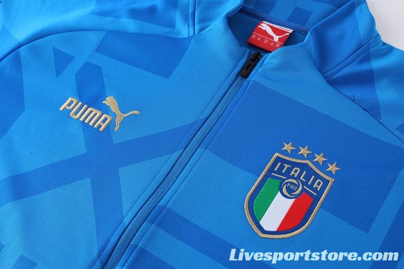 2022 Italy Blue Full Zipper Tracksuit