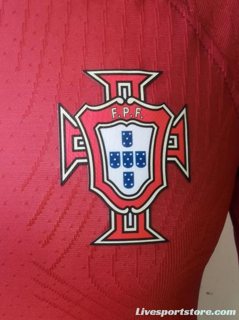 Player Version 2022 Portugal Home Long Sleeve Jersey