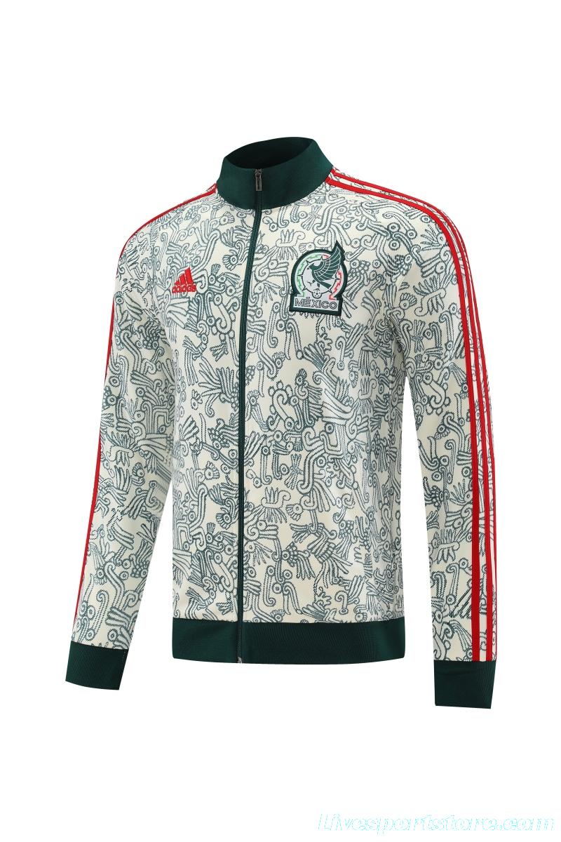 2022 Mexico Milk White Full Zipper Tracksuit