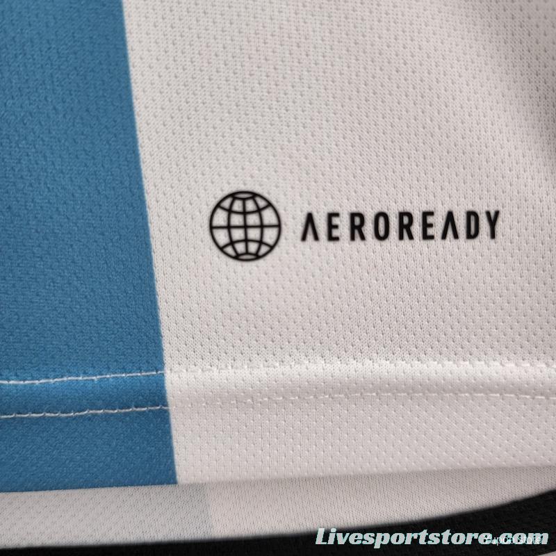 2 Stars Argentina Home Final Match Jersey With Full Patch