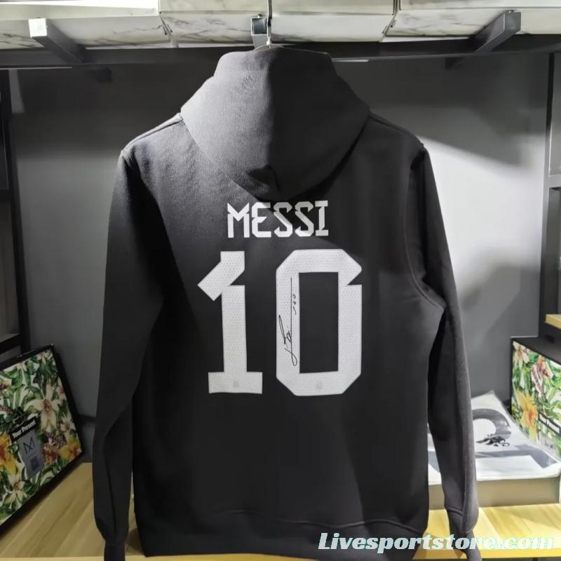 3 Stars Argentina Messi Black Hoodie