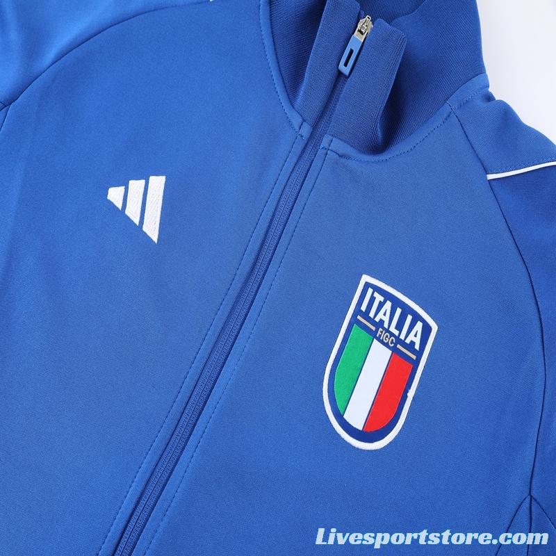 2022 Italy Navy Full Zipper Tracksuit