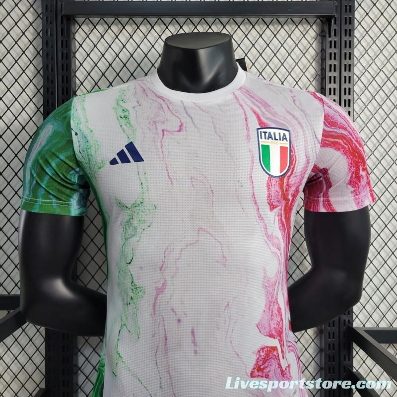 Player Version 2023 Italy FIGC Pre-Match White Jersey