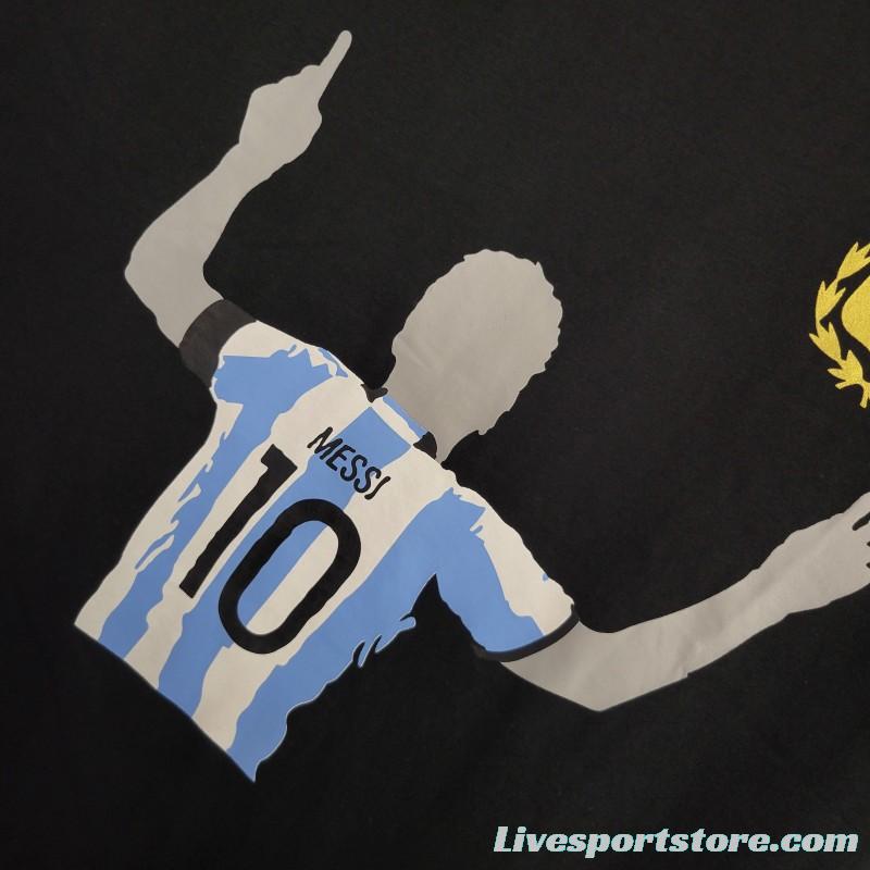 2023 Argentina Black Casual T-Shirts