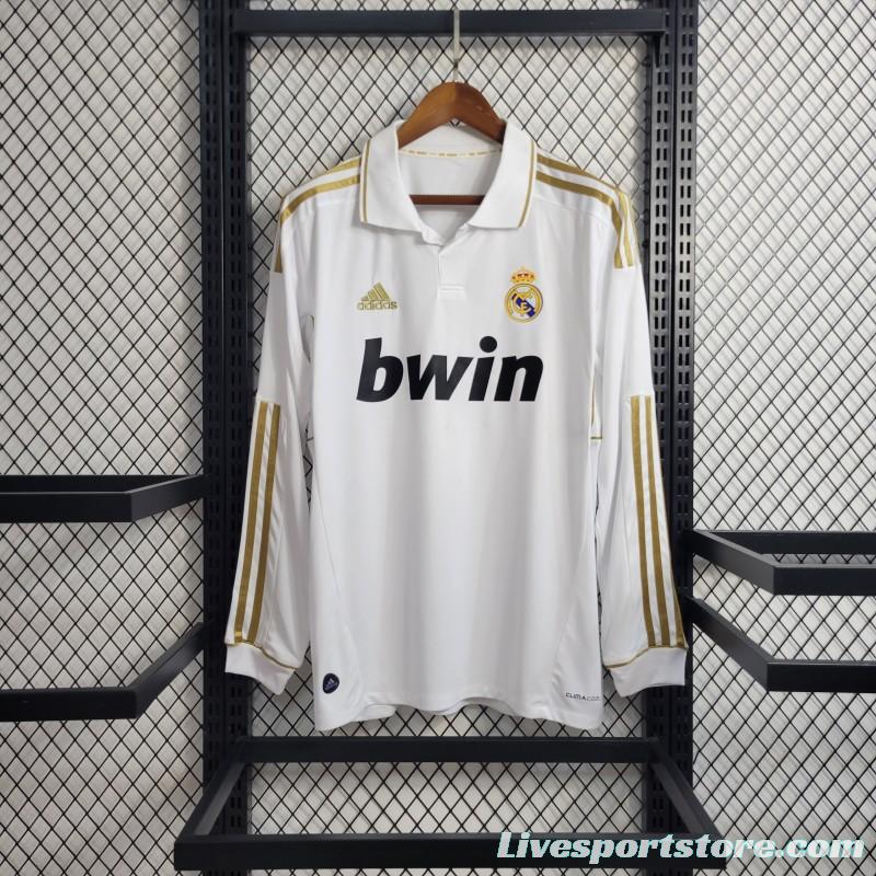 Retro Real Madrid 11/12 Long Sleeve Home Jersey