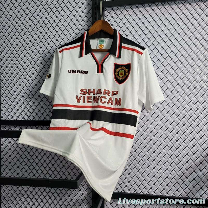 Retro 97-99 Manchester United White Jersey