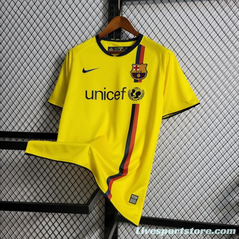 Retro 08/09 Barcelona Away Yellow Jersey