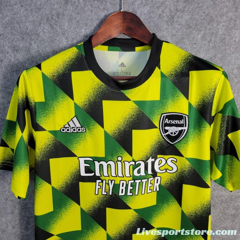 22/23 Arsenal Yellow/Green Pre-Match Jersey