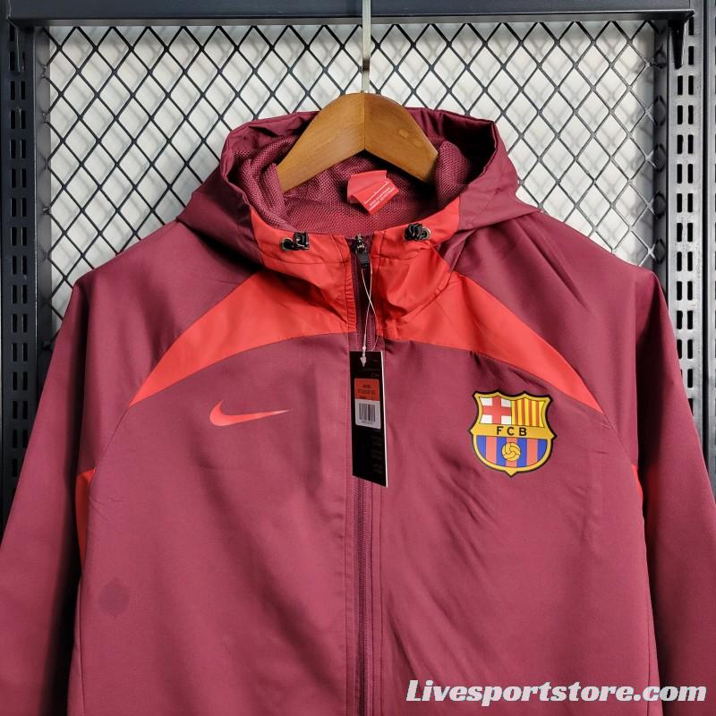 23-24 Barcelona Red Windbreaker