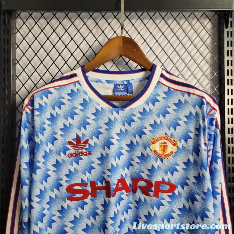 Retro Long Sleeve 90/92 Manchester United Away Jersey